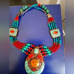 Vintage Colorful Tibetan Necklace